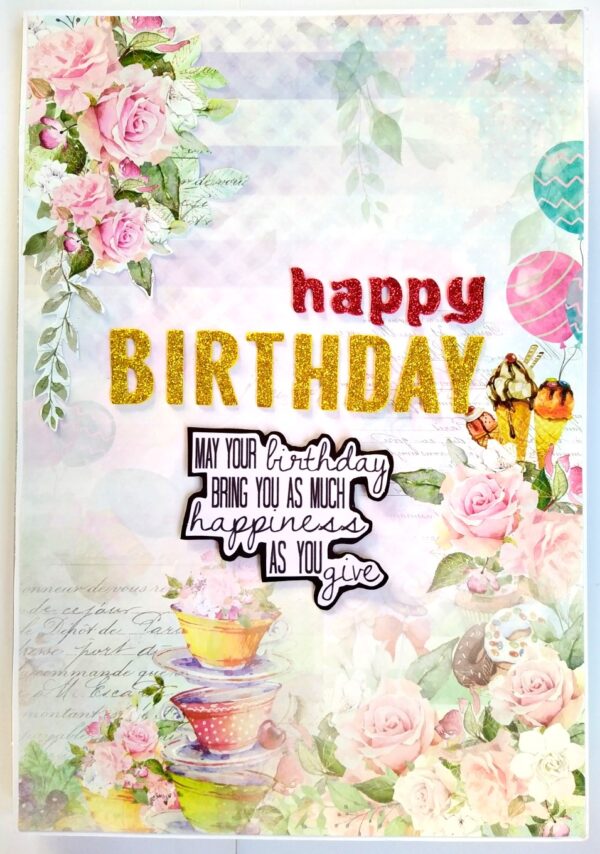 A4 size Happy Birthday Mini Scrapbook Card image