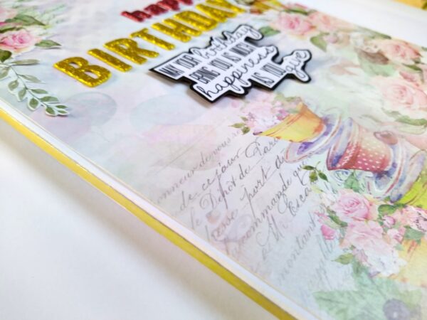A4 size Happy Birthday Mini Scrapbook Card image