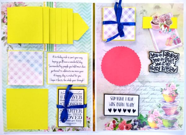 A4 size Happy Birthday Mini Scrapbook Card image
