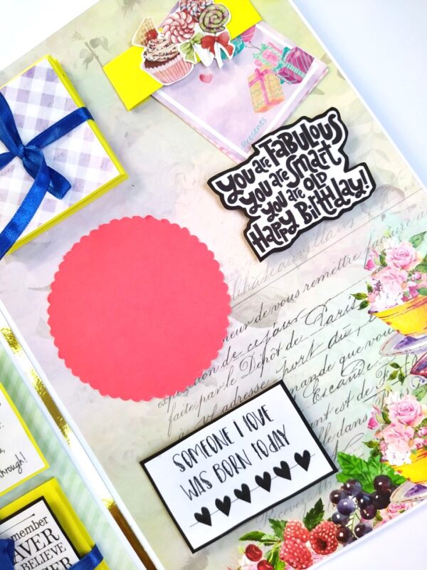 A4 size Happy Birthday Mini Scrapbook Card image
