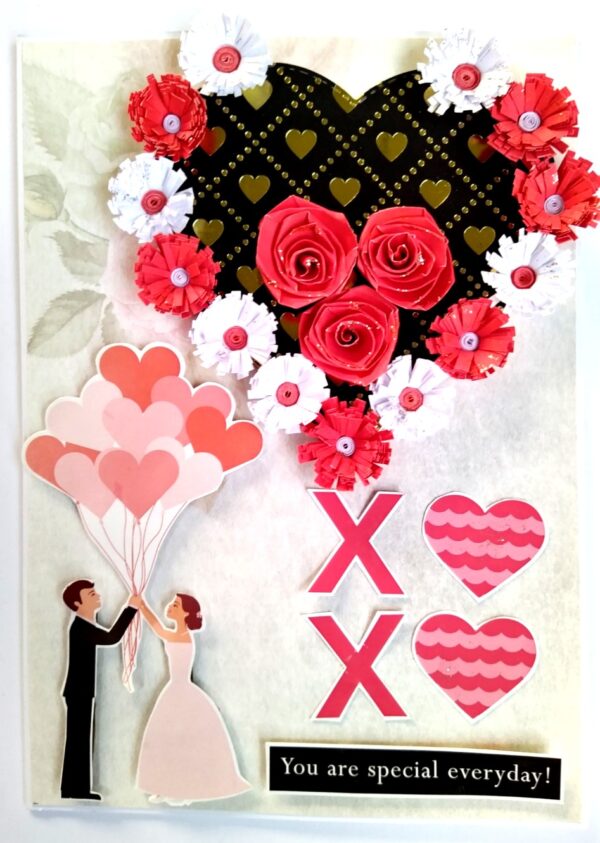 Handmade Quilled Hearts Love Greeting Card image Handmade Quilled Hearts Love Greeting Card image
