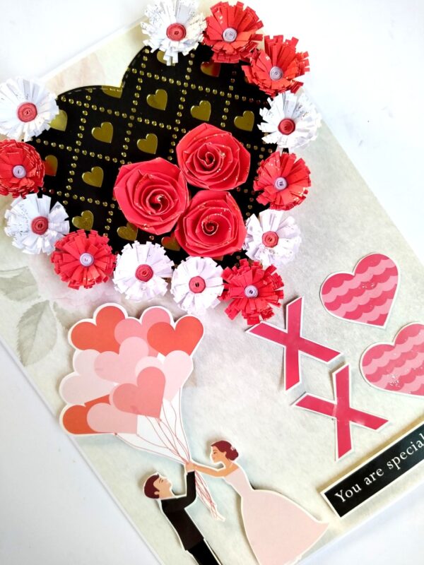 Handmade Quilled Hearts Love Greeting Card image Handmade Quilled Hearts Love Greeting Card image