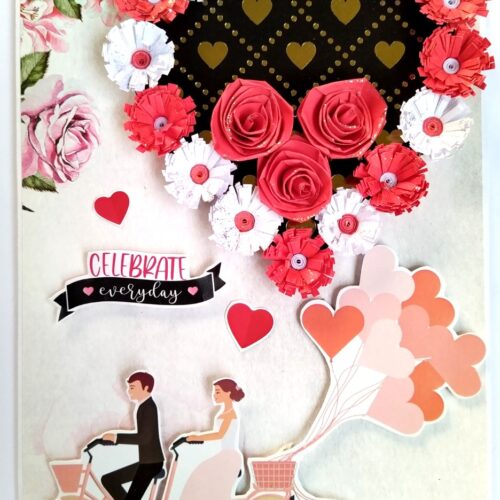 Handmade Quilled Hearts Love Greeting Card image
