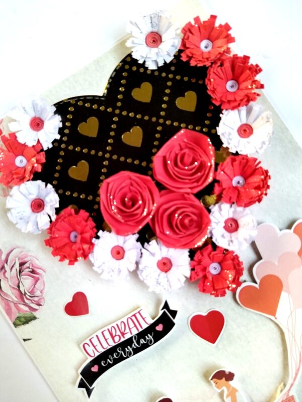 Handmade Quilled Hearts Love Greeting Card image