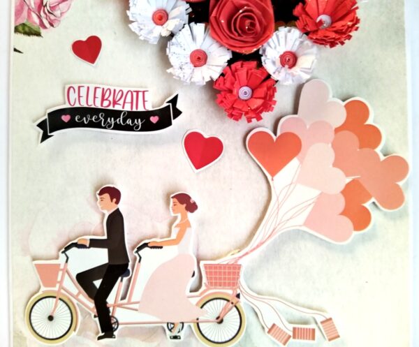 Handmade Quilled Hearts Love Greeting Card image