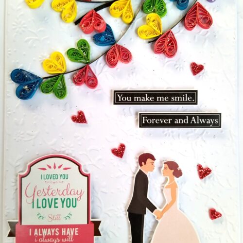 Handmade Quilled Hearts Love Greeting Card image