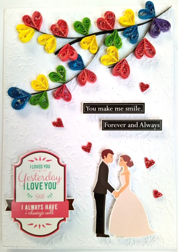 Handmade Quilled Hearts Love Greeting Card image