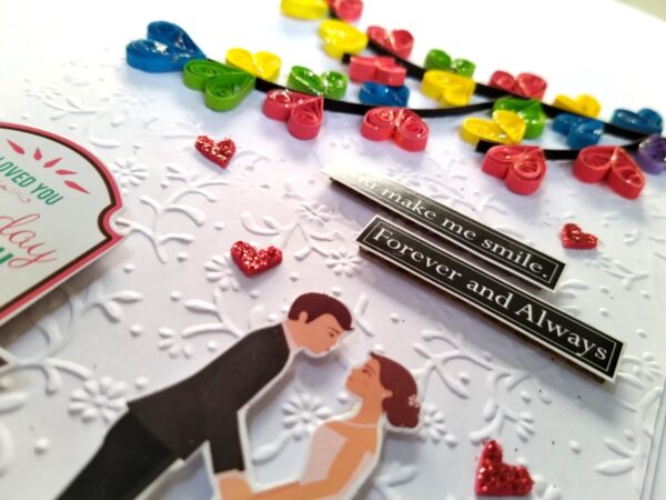 Handmade Quilled Hearts Love Greeting Card image