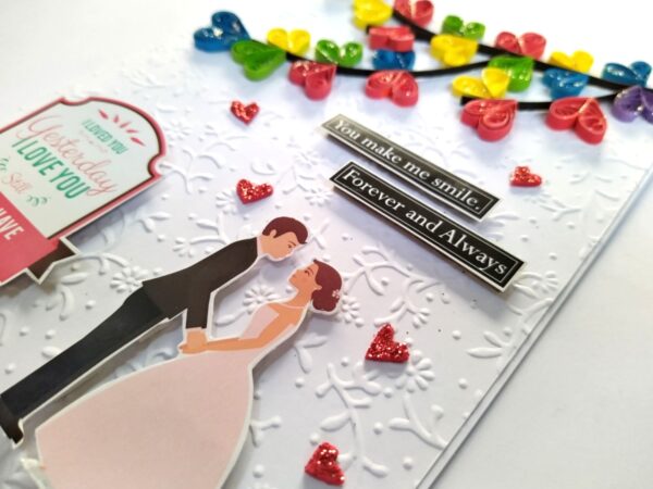 Handmade Quilled Hearts Love Greeting Card image