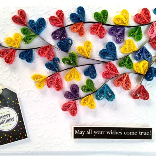Handmade Quilled Hearts Love Greeting Card image
