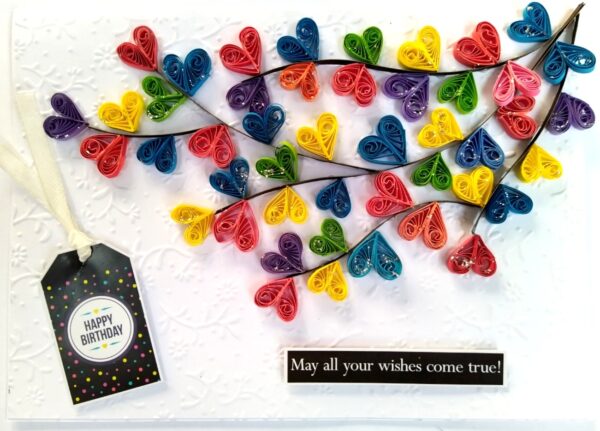 Handmade Quilled Hearts Love Greeting Card image