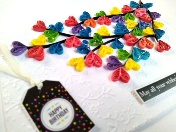 Handmade Quilled Hearts Love Greeting Card image