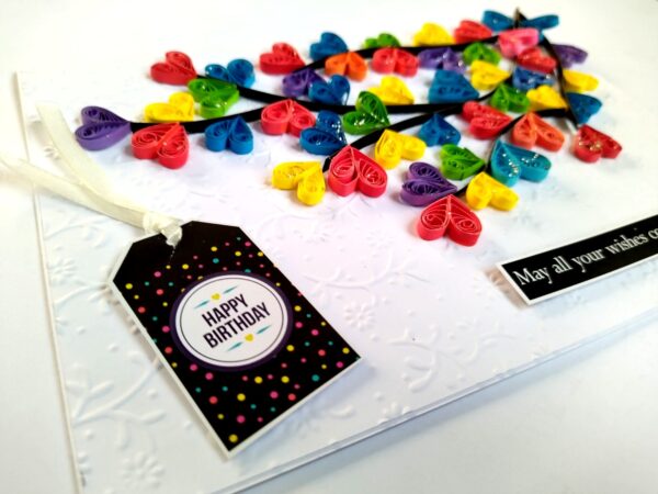Handmade Quilled Hearts Love Greeting Card image