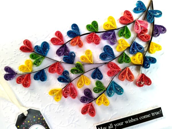 Handmade Quilled Hearts Love Greeting Card image