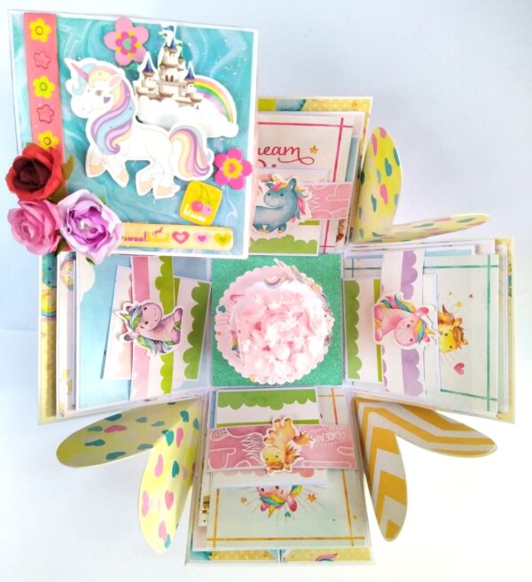 Unicorn themed Birthday Explosion Box image Unicorn themed Birthday Explosion Box image