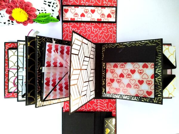 Mini Scrapbook in Explosion Box - Love theme image Mini Scrapbook in Explosion Box - Love theme image