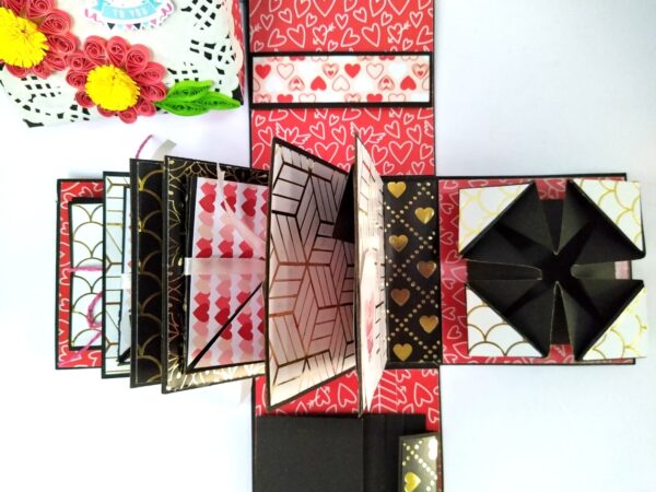 Mini Scrapbook in Explosion Box - Love theme image Mini Scrapbook in Explosion Box - Love theme image