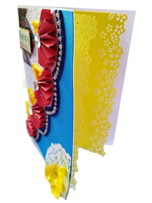 Sparkling Handmade Quilled Diwali Greeting Card D24 image Sparkling Handmade Quilled Diwali Greeting Card D24 image