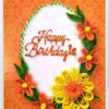 Quilled Orange & Yellow Flowers Greeting Card image