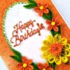 Quilled Orange & Yellow Flowers Greeting Card image