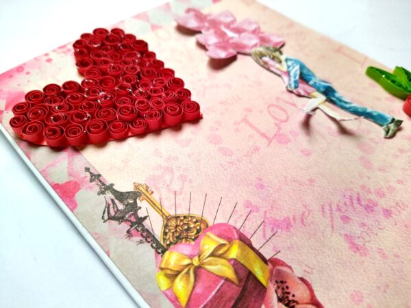 Sparkling Red Quilled Love Birthday Card image