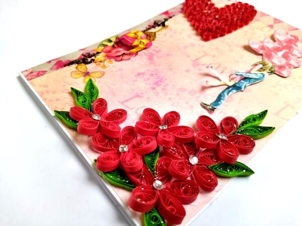 Sparkling Red Quilled Love Birthday Card image