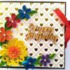 Multicolor Quilled Flowers Birthday Scrapbook image