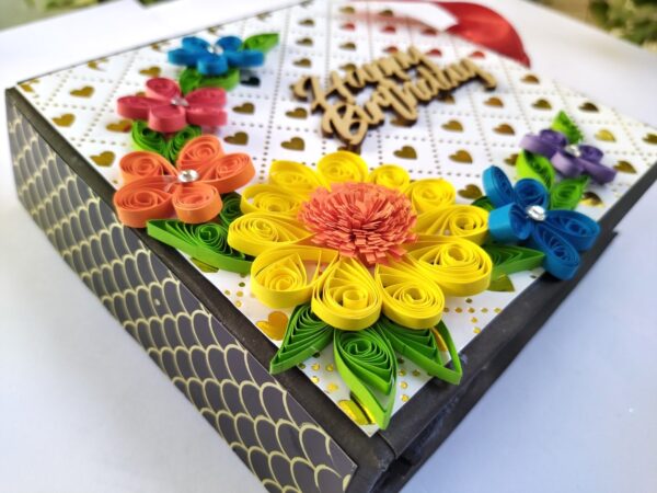 Multicolor Quilled Flowers Birthday Scrapbook image