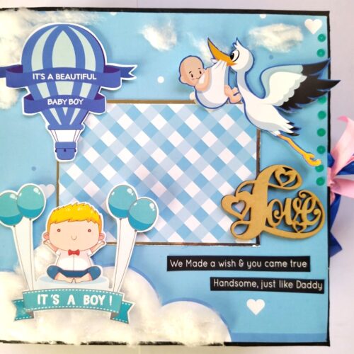 Handmade Baby Boy Scrapbook Album image