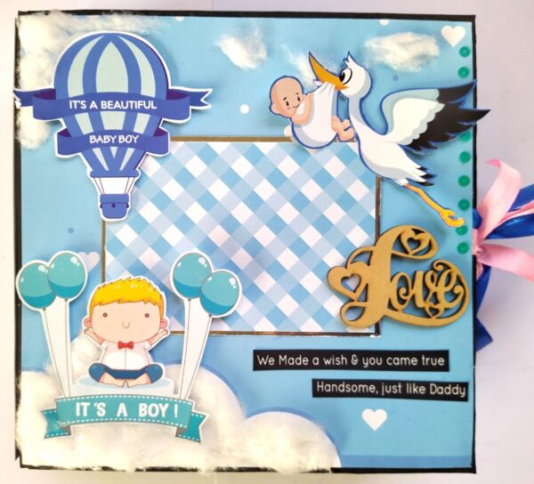 Handmade Baby Boy Scrapbook Album image
