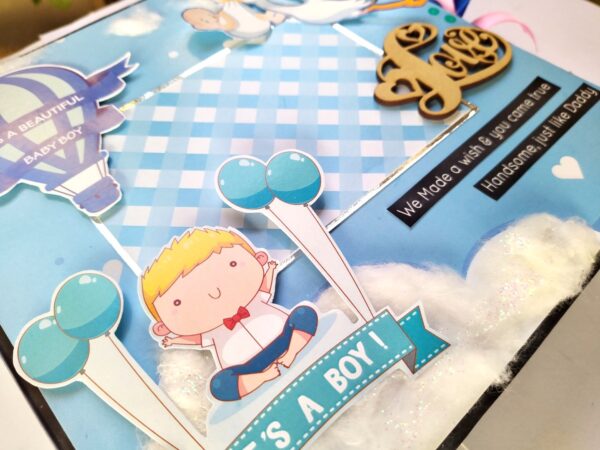 Handmade Baby Boy Scrapbook Album image