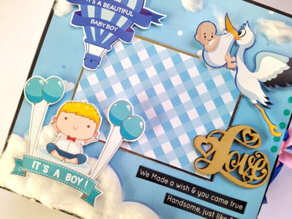 Handmade Baby Boy Scrapbook Album image