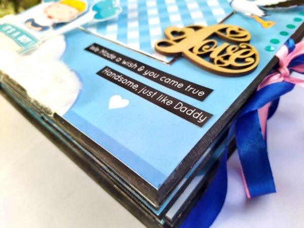 Handmade Baby Boy Scrapbook Album image