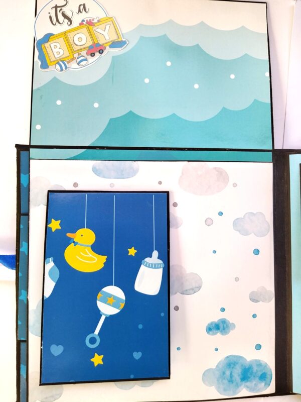 Handmade Baby Boy Scrapbook Album image