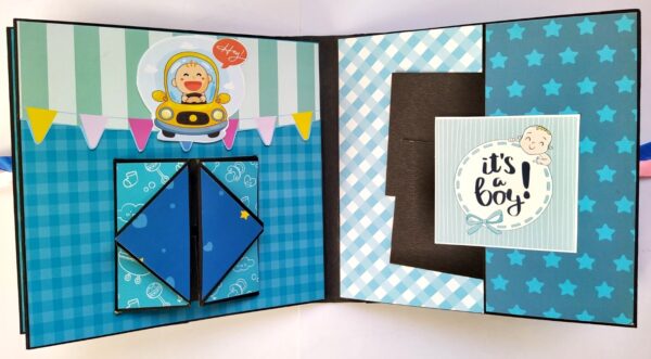 Handmade Baby Boy Scrapbook Album image