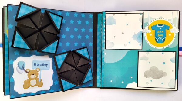 Handmade Baby Boy Scrapbook Album image