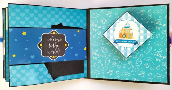 Handmade Baby Boy Scrapbook Album image