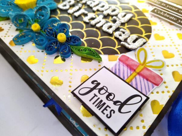 Sparkling Blue theme Birthday Scrapbook image