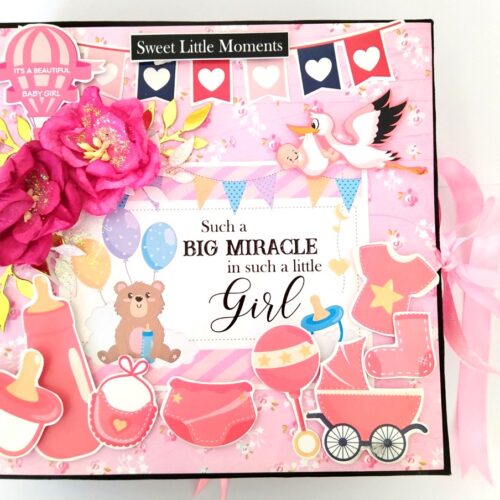 Sparkling Baby Girl Handmade Scrapbook Album image