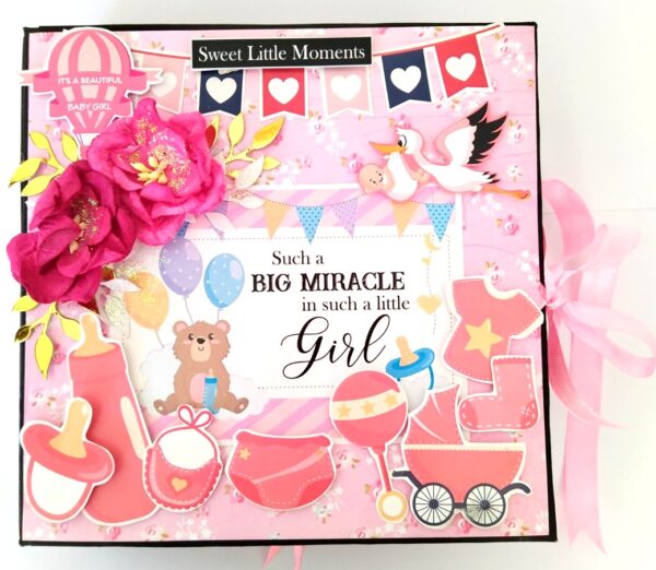 Sparkling Baby Girl Handmade Scrapbook Album image