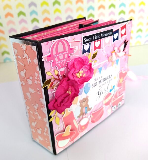 Sparkling Baby Girl Handmade Scrapbook Album image