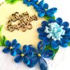 Sparkling Blue Quilled Flowers Birthday card image