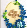 Sparkling Blue Quilled Flowers Birthday card image