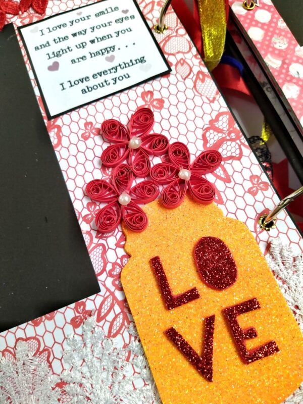 Too Much Love Handmade Quilled Scrapbook image