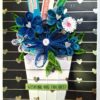 Sparkling Quilled Assorted Flowers Card - Blues image