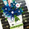 Sparkling Quilled Assorted Flowers Card - Blues image