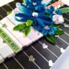 Sparkling Quilled Assorted Flowers Card - Blues image