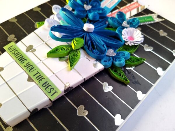 Sparkling Quilled Assorted Flowers Card - Blues image