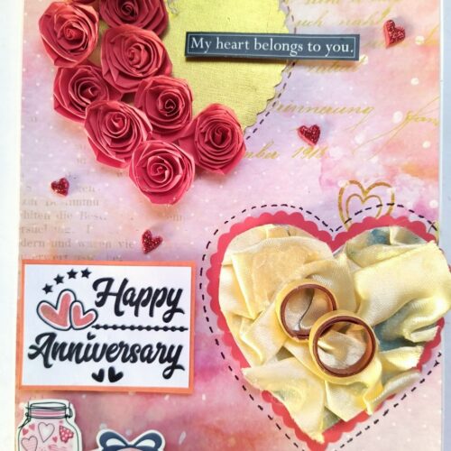 Quilled Roses Anniversary Card image