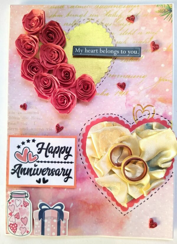 Quilled Roses Anniversary Card image